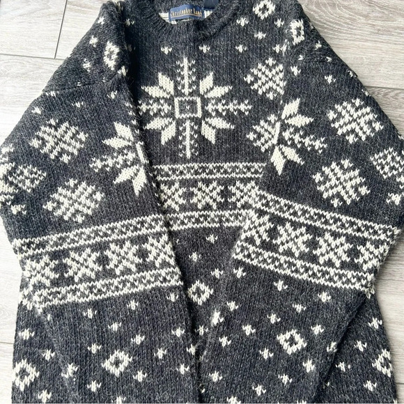 Vintage Christopher Rand Wool Blend Heavy Weight  Snowflake Sweater - Picture 9 of 14